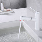 Contemporary Single Handle Faucet Retractable Sink Faucet with Lever Handle