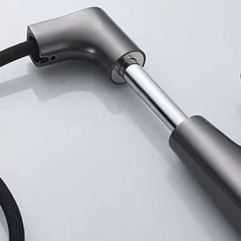 Modern Sink Faucet Lever Handle Copper Low Arc Pull-Out Sink Faucet