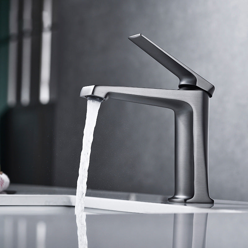 Modern basin tap lever handle copper low arc basin tap