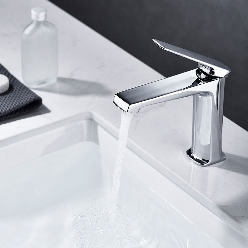 Modern basin tap lever handle copper low arc basin tap