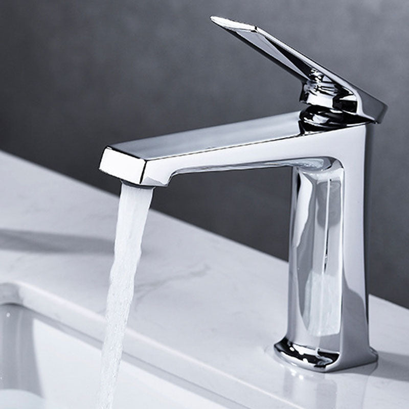 Modern basin tap lever handle copper low arc basin tap