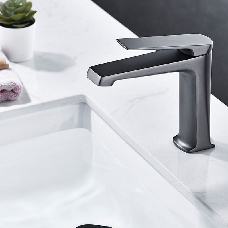 Modern basin tap lever handle copper low arc basin tap