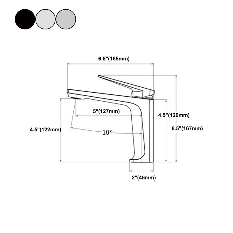 Modern basin tap lever handle copper low arc basin tap