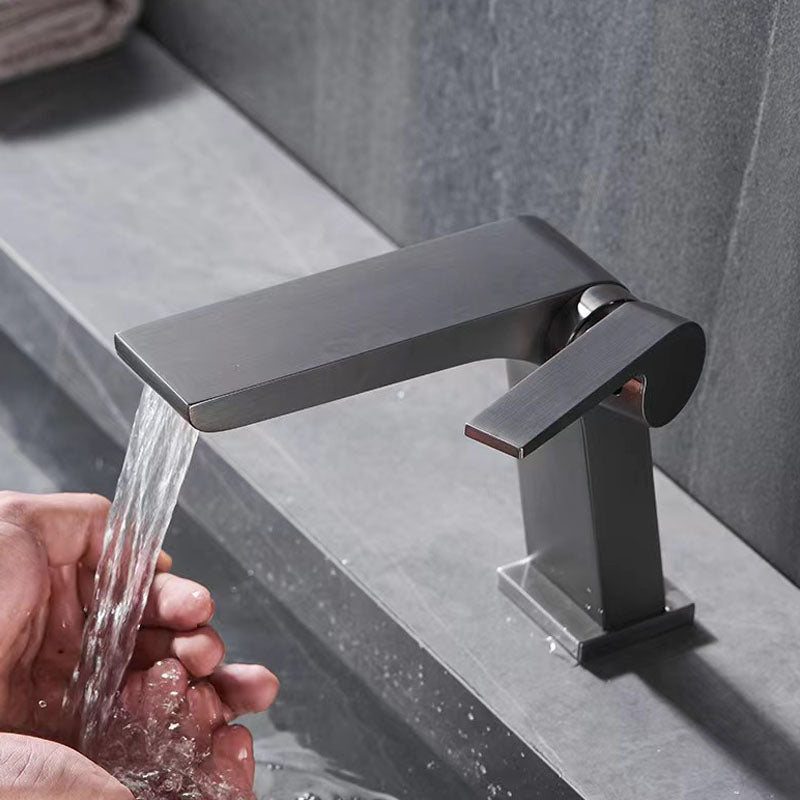 Modern vessel faucet brass lever waterfall spout sink faucet