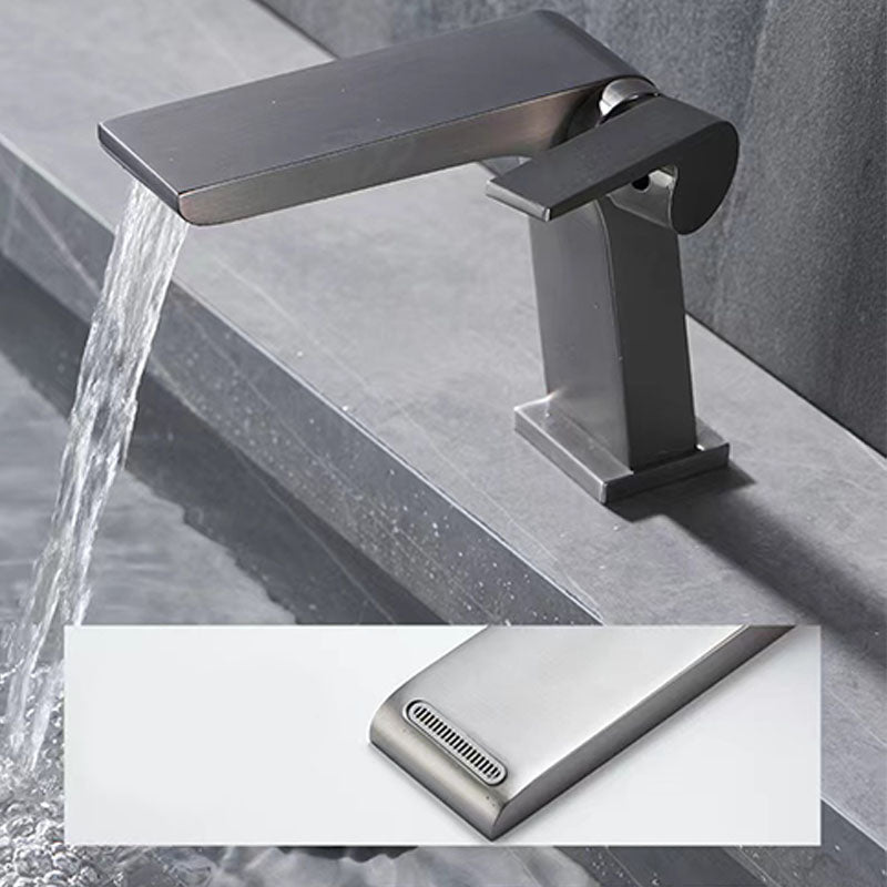 Modern vessel faucet brass lever waterfall spout sink faucet