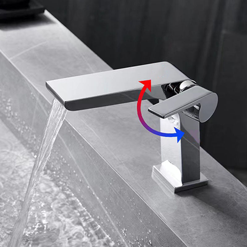 Modern vessel faucet brass lever waterfall spout sink faucet