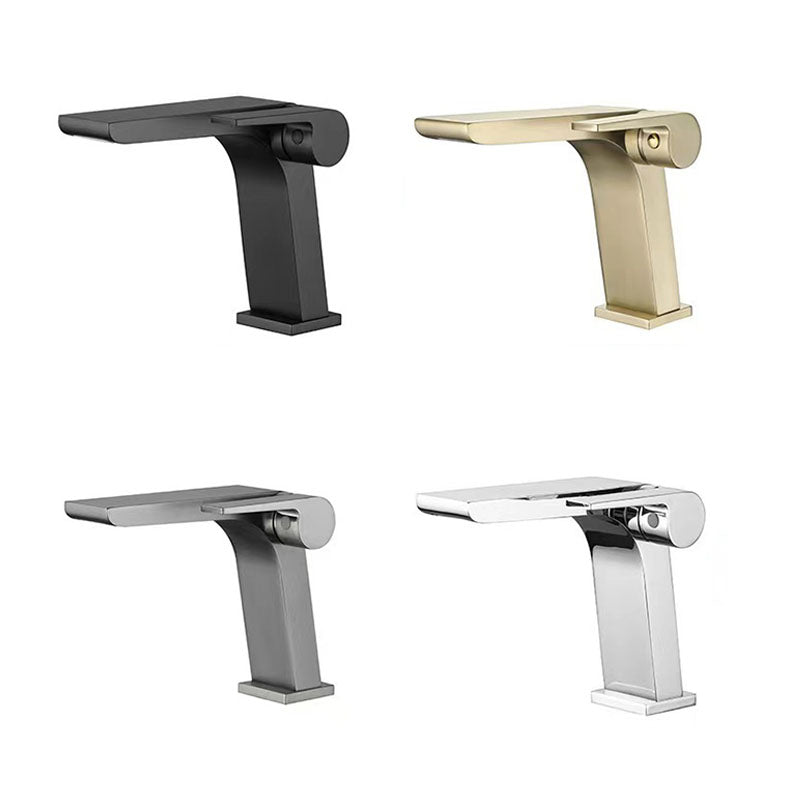 Modern vessel faucet brass lever waterfall spout sink faucet