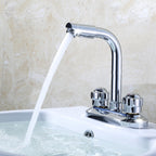 2-Handle Brushed Nickel Widespread Faucet 2-Hole Centered Bathroom Sink Faucet with Brass