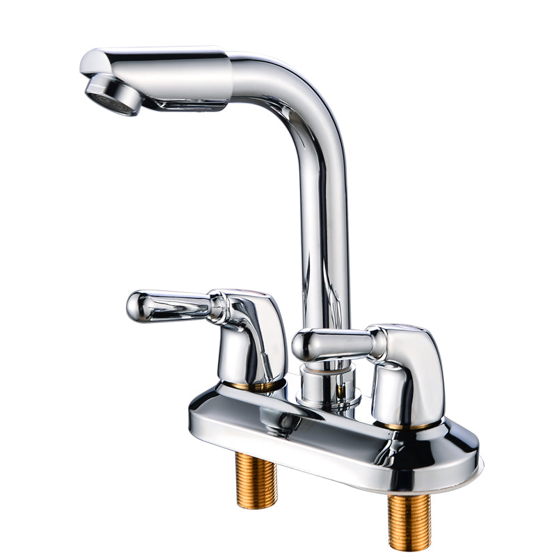 2-Handle Brushed Nickel Widespread Faucet 2-Hole Centered Bathroom Sink Faucet with Brass