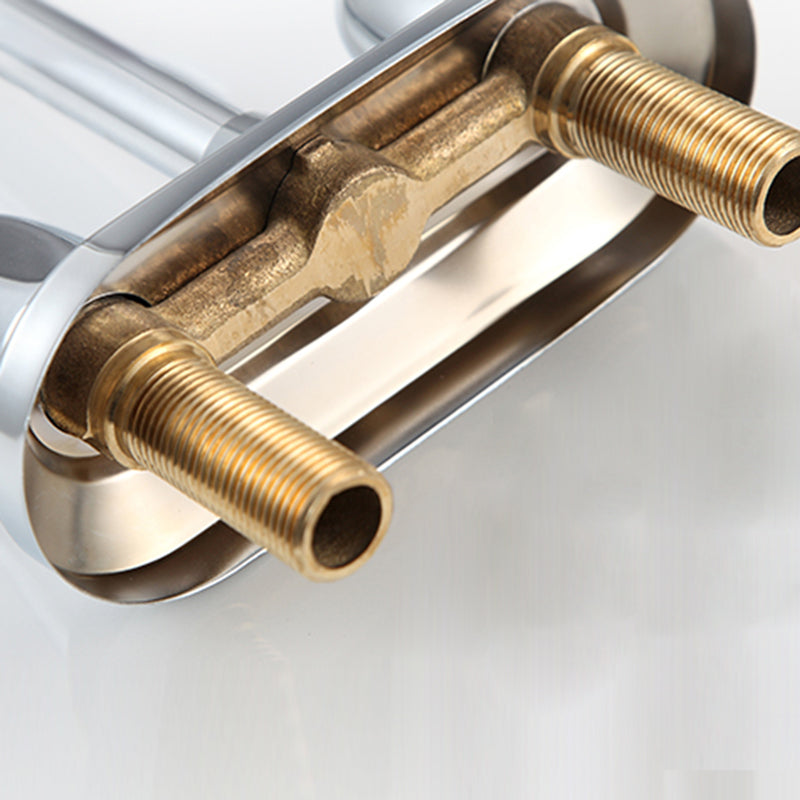 2-Handle Brushed Nickel Widespread Faucet 2-Hole Centered Bathroom Sink Faucet with Brass
