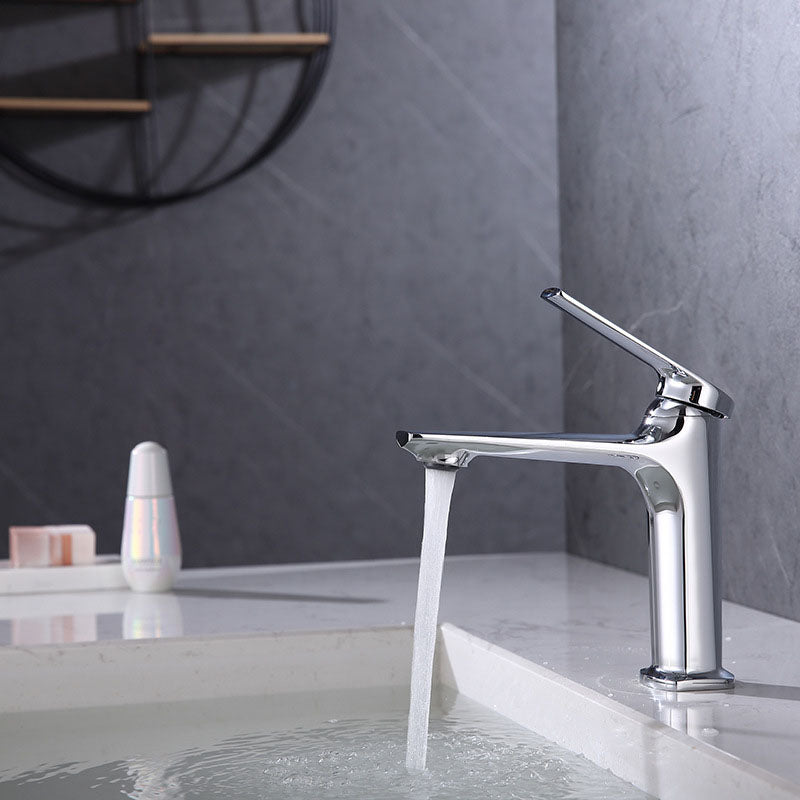 Modern faucet brass lever handles low arc sink bathroom faucet