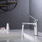 Modern faucet brass lever handles low arc sink bathroom faucet