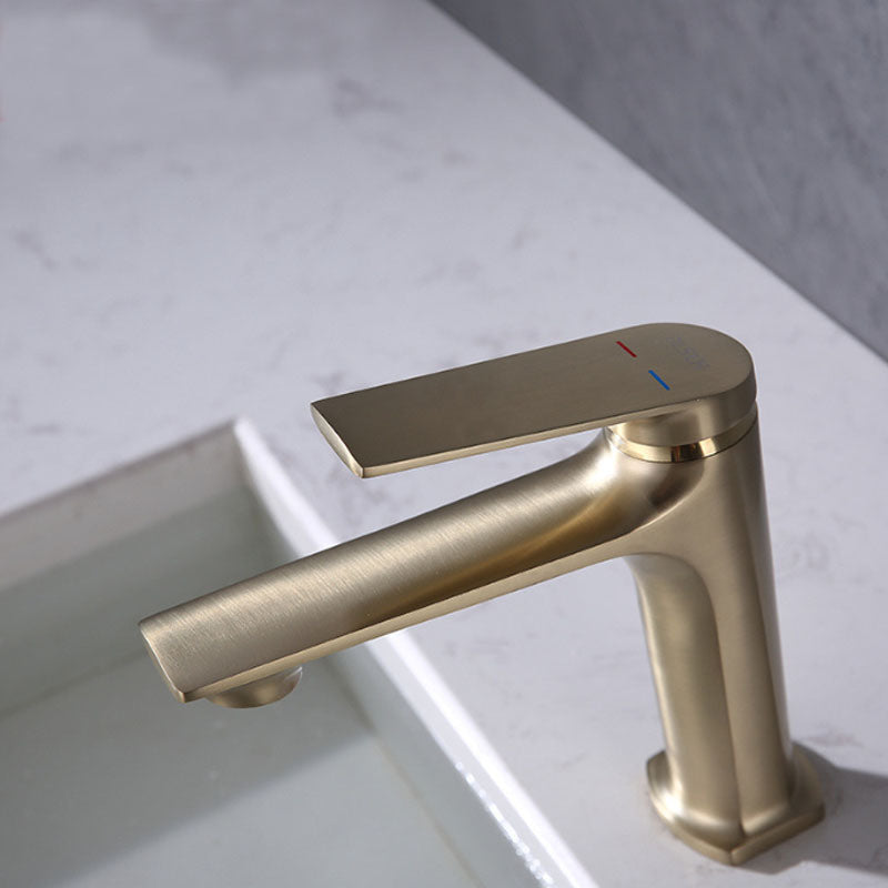 Modern faucet brass lever handles low arc sink bathroom faucet