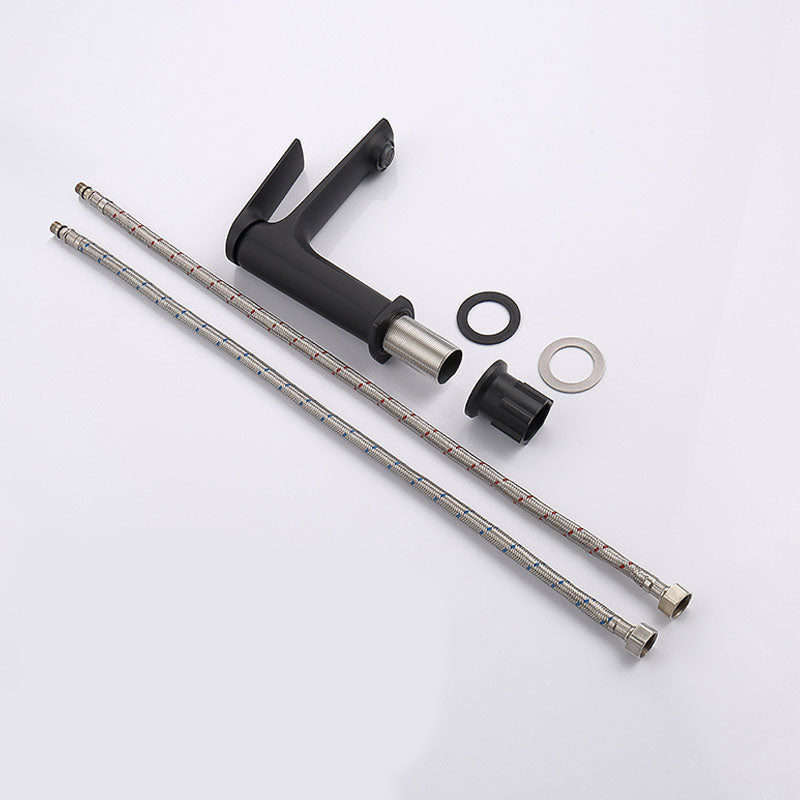 Modern faucet brass lever handles low arc sink bathroom faucet
