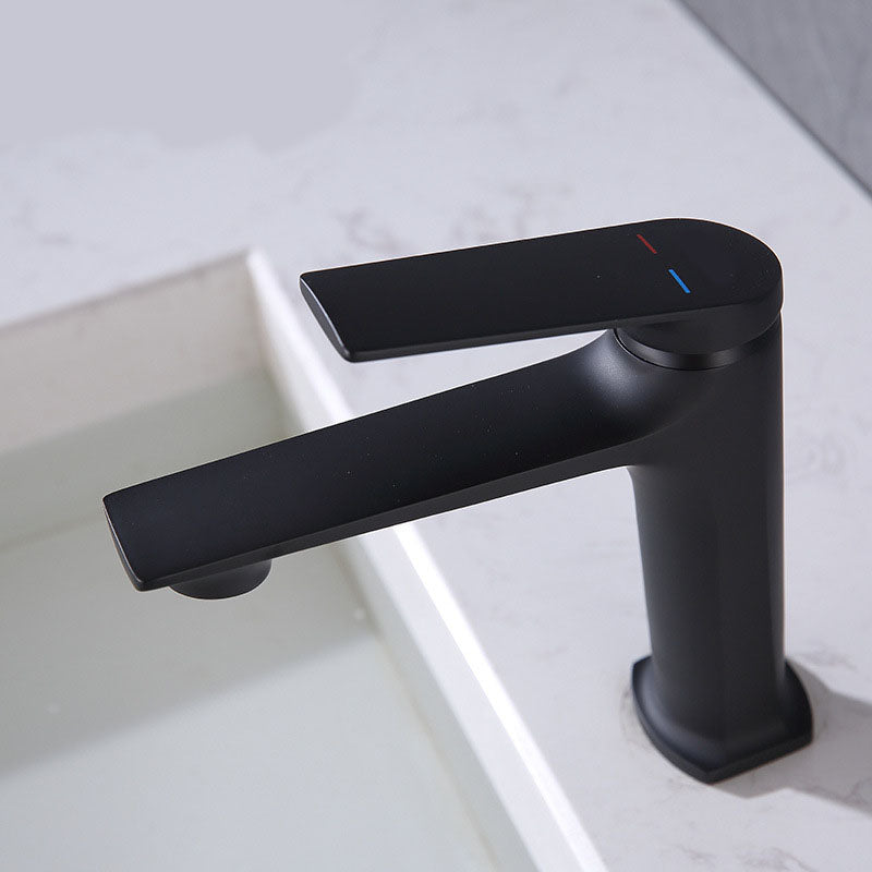 Modern faucet brass lever handles low arc sink bathroom faucet
