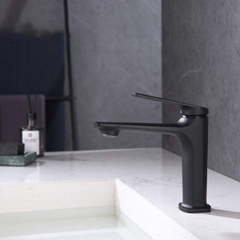Modern faucet brass lever handles low arc sink bathroom faucet