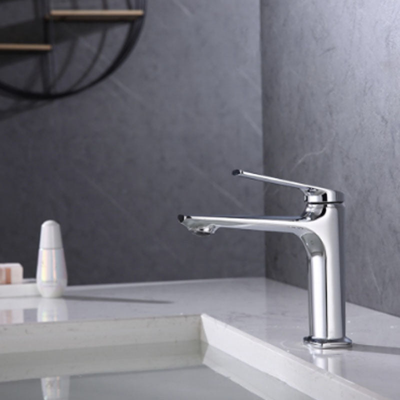 Modern faucet brass lever handles low arc sink bathroom faucet