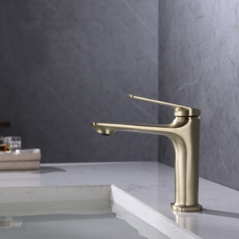 Modern faucet brass lever handles low arc sink bathroom faucet