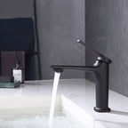 Modern faucet brass lever handles low arc sink bathroom faucet