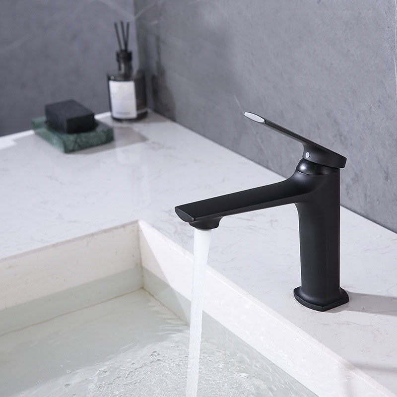 Modern faucet brass lever handles low arc sink bathroom faucet
