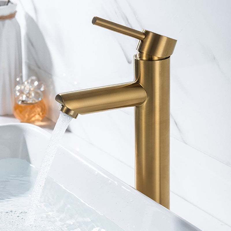 1-Handle Gold Nickel Wide-Running Faucet Single Hole Lever Sink Faucet with Drain