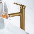 1-Handle Gold Nickel Wide-Running Faucet Single Hole Lever Sink Faucet with Drain