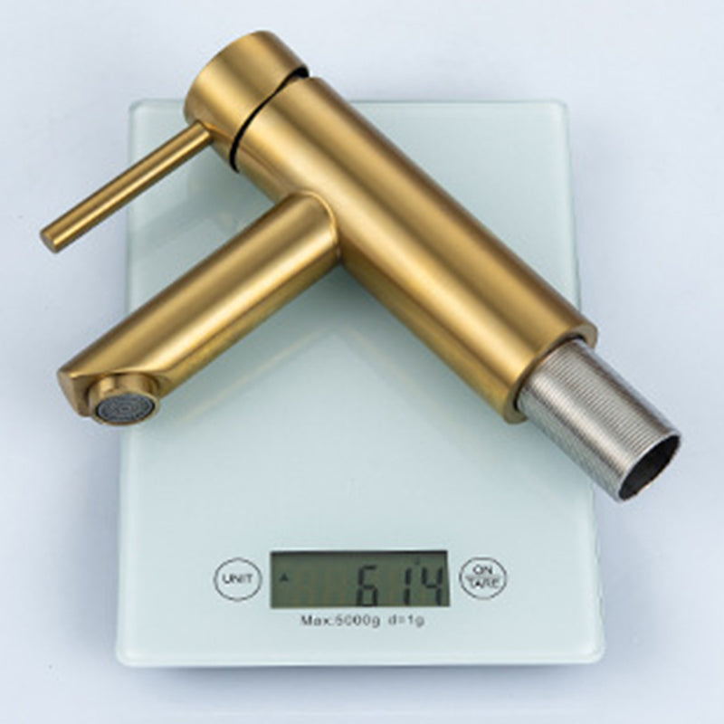 1-Handle Gold Nickel Wide-Running Faucet Single Hole Lever Sink Faucet with Drain