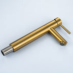 1-Handle Gold Nickel Wide-Running Faucet Single Hole Lever Sink Faucet with Drain