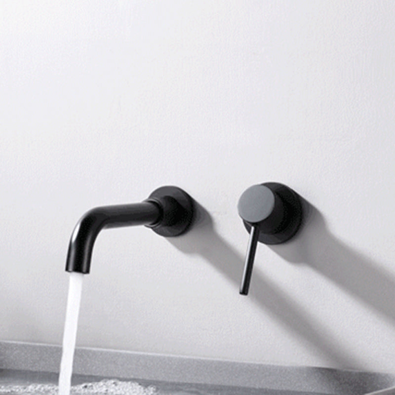 Round Single Handle Bathroom Faucet 2-Hole Wall Mounted Bathroom Faucet with Swivel Head