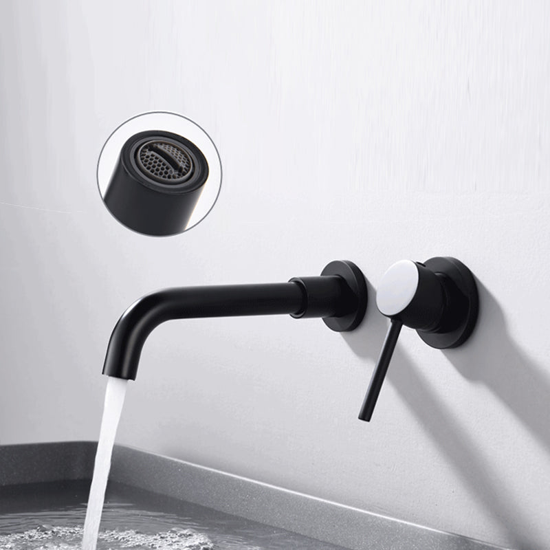 Round Single Handle Bathroom Faucet 2-Hole Wall Mounted Bathroom Faucet with Swivel Head