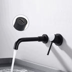 Round Single Handle Bathroom Faucet 2-Hole Wall Mounted Bathroom Faucet with Swivel Head
