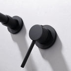 Round Single Handle Bathroom Faucet 2-Hole Wall Mounted Bathroom Faucet with Swivel Head