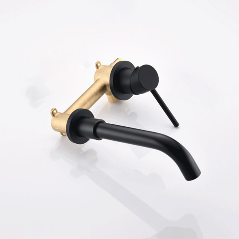 Round Single Handle Bathroom Faucet 2-Hole Wall Mounted Bathroom Faucet with Swivel Head