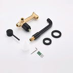 Round Single Handle Bathroom Faucet 2-Hole Wall Mounted Bathroom Faucet with Swivel Head