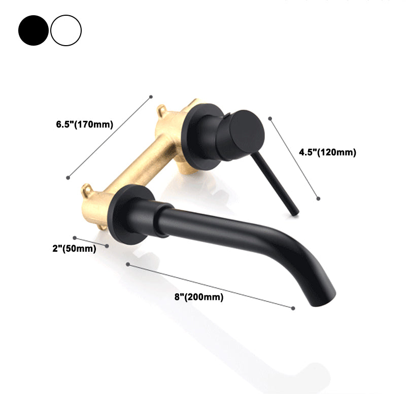 Round Single Handle Bathroom Faucet 2-Hole Wall Mounted Bathroom Faucet with Swivel Head
