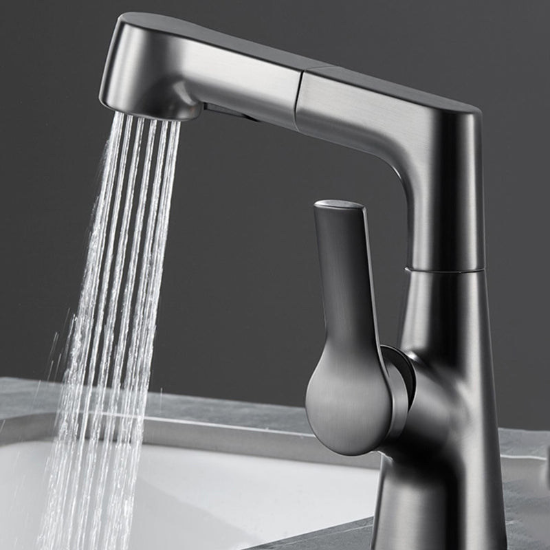 Modern 1-Lever Sink Faucet Round Basin Faucet Brass