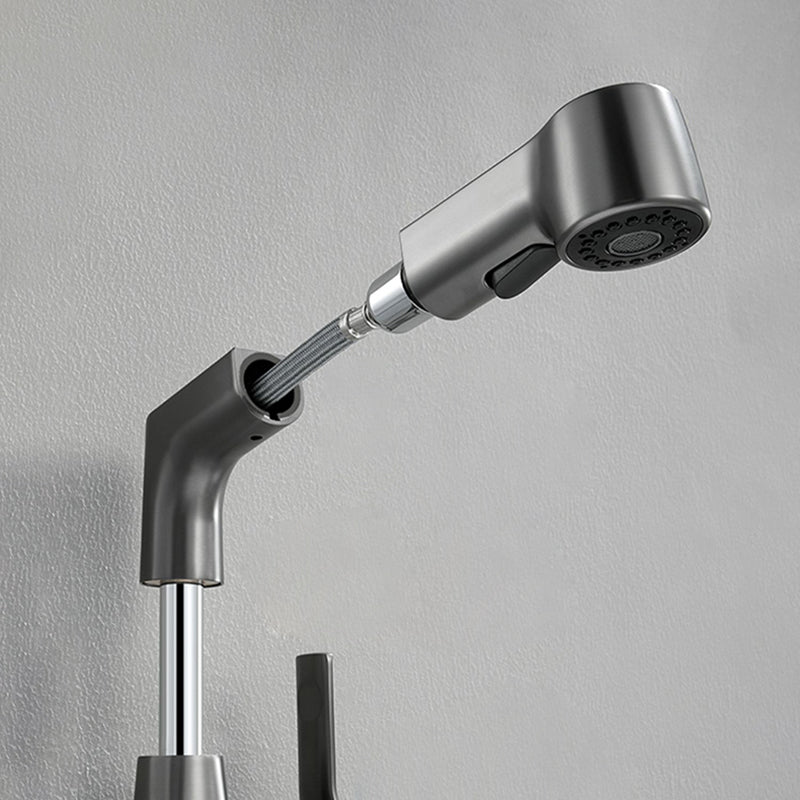 Modern 1-Lever Sink Faucet Round Basin Faucet Brass