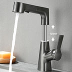Modern 1-Lever Sink Faucet Round Basin Faucet Brass