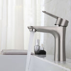 Round Single-Handle Bathroom Faucet Single Hole Sink Faucet in Chrome