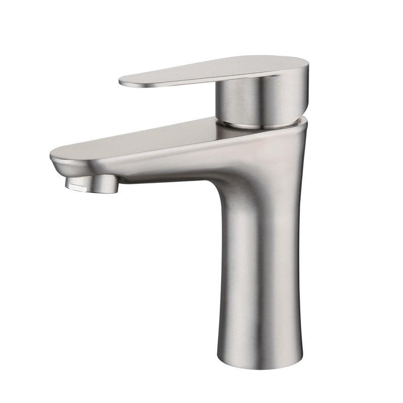 Round Single-Handle Bathroom Faucet Single Hole Sink Faucet in Chrome