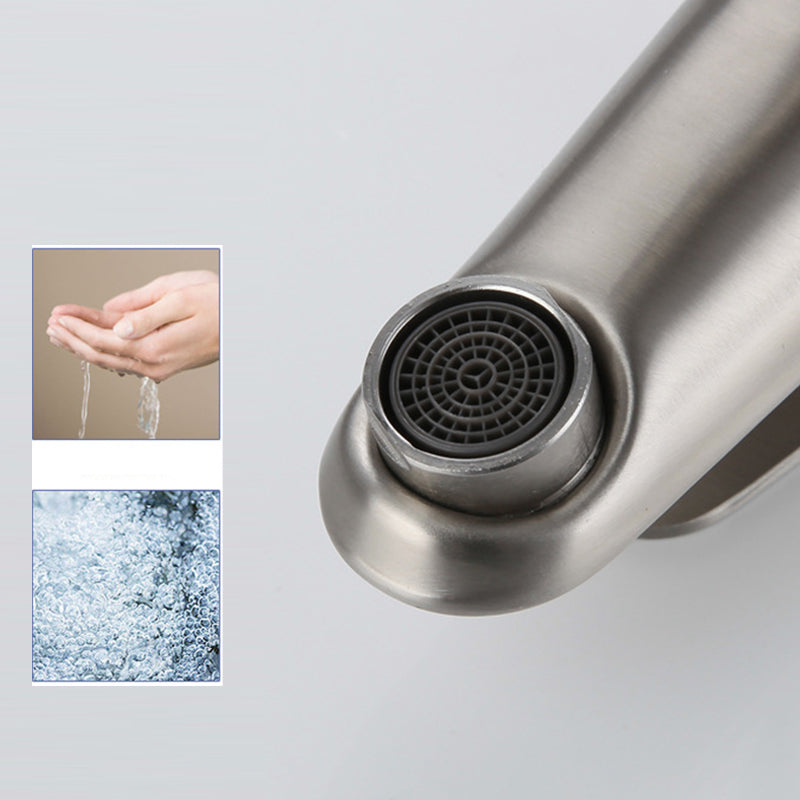 Round Single-Handle Bathroom Faucet Single Hole Sink Faucet in Chrome