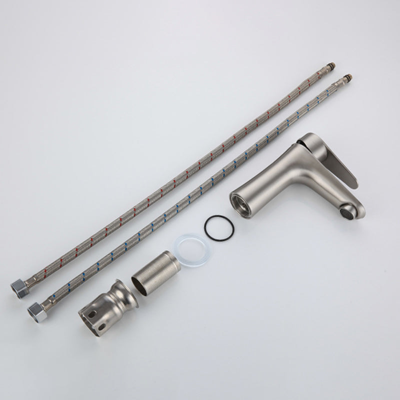 Round Single-Handle Bathroom Faucet Single Hole Sink Faucet in Chrome