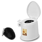 Contemporary Plastic Floor-Mounted Toilet Bowl with Seat for the Bathroom