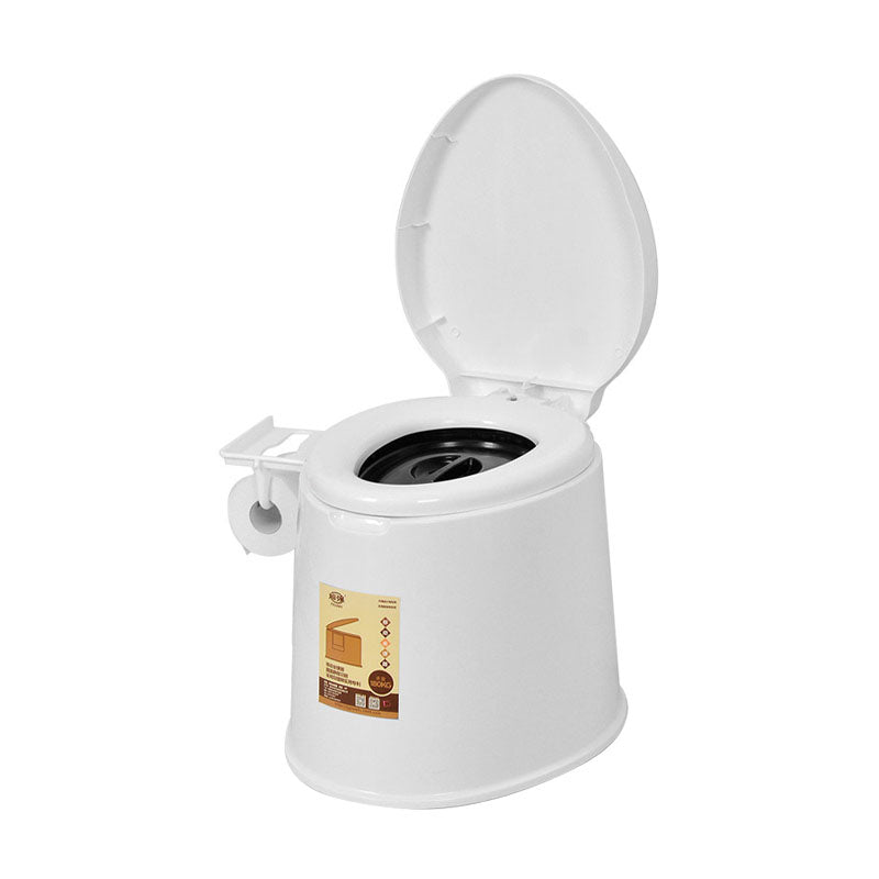 Contemporary Plastic Floor-Mounted Toilet Bowl with Seat for the Bathroom