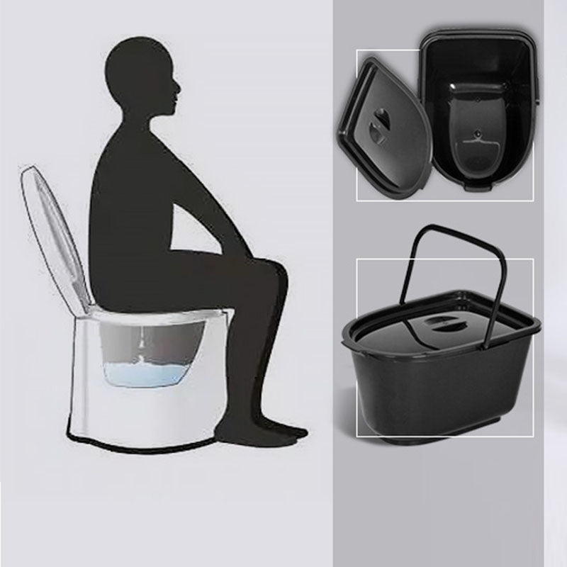 Contemporary Plastic Floor-Mounted Toilet Bowl with Seat for the Bathroom