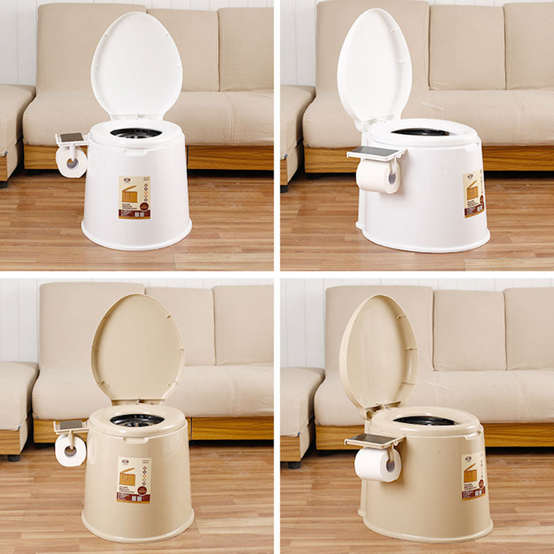 Contemporary Plastic Floor-Mounted Toilet Bowl with Seat for the Bathroom