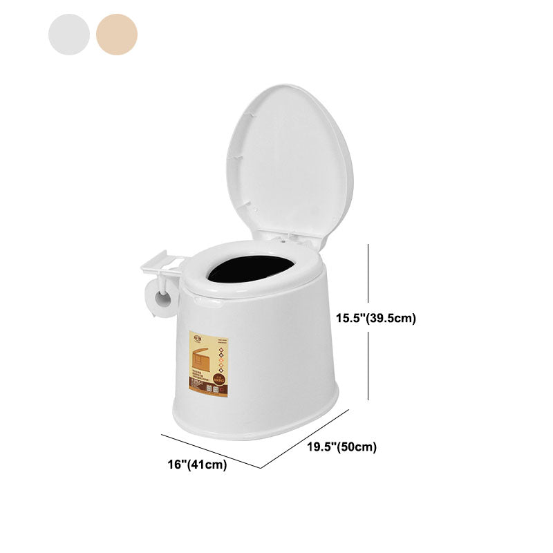 Contemporary Plastic Floor-Mounted Toilet Bowl with Seat for the Bathroom