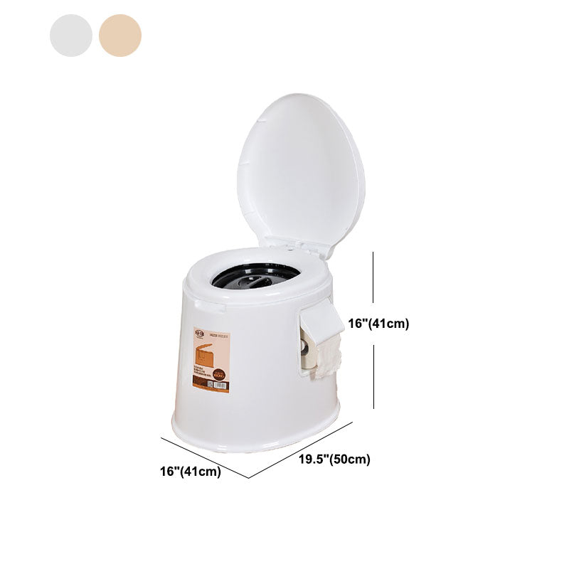 Contemporary Plastic Floor-Mounted Toilet Bowl with Seat for the Bathroom