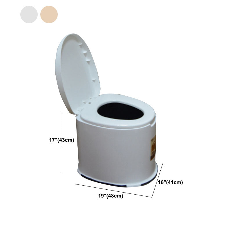 Contemporary Plastic Floor-Mounted Toilet Bowl with Seat for the Bathroom