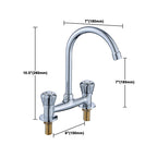 Round 2-Handle Basin Mixer 2-Hole Center-Set Basin Mixer with Curved Spout